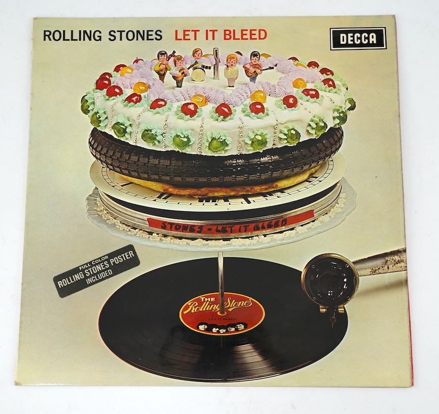 The Rolling Stones; Let it Bleed, mono on Decca LK.5025, XARL-9363.P-2A, with red inner and stickered sleeve. Condition - fair, missing poster